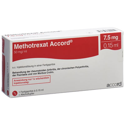 METHOTREXAT Accord 7.5 mg/0.15ml Fertspr 0.15 ml