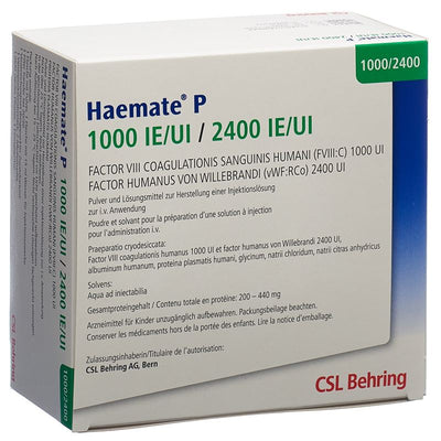 HAEMATE P Trockensub 1000/2400 IE c Solv+Set Vial