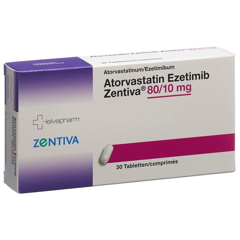 ATORVASTATIN Ezetimib Zentiva Tabl 80/10mg 30 Stk