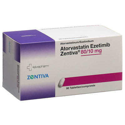 ATORVASTATIN Ezetimib Zentiva Tabl 80/10mg 90 Stk